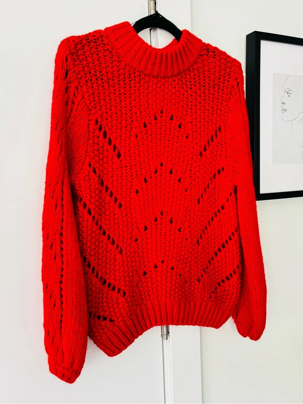 NWOT H&M knitted Jumper red wool/alpaca blend size medium women's